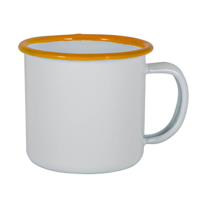 Argon Tableware vit emaljerad espressokopp – 130 ml – gul för wholesale av Rinkit Ltd