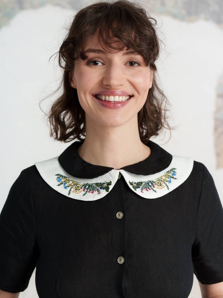 Col Claudine, Broderie Prairie pour la vente par Son de Flor