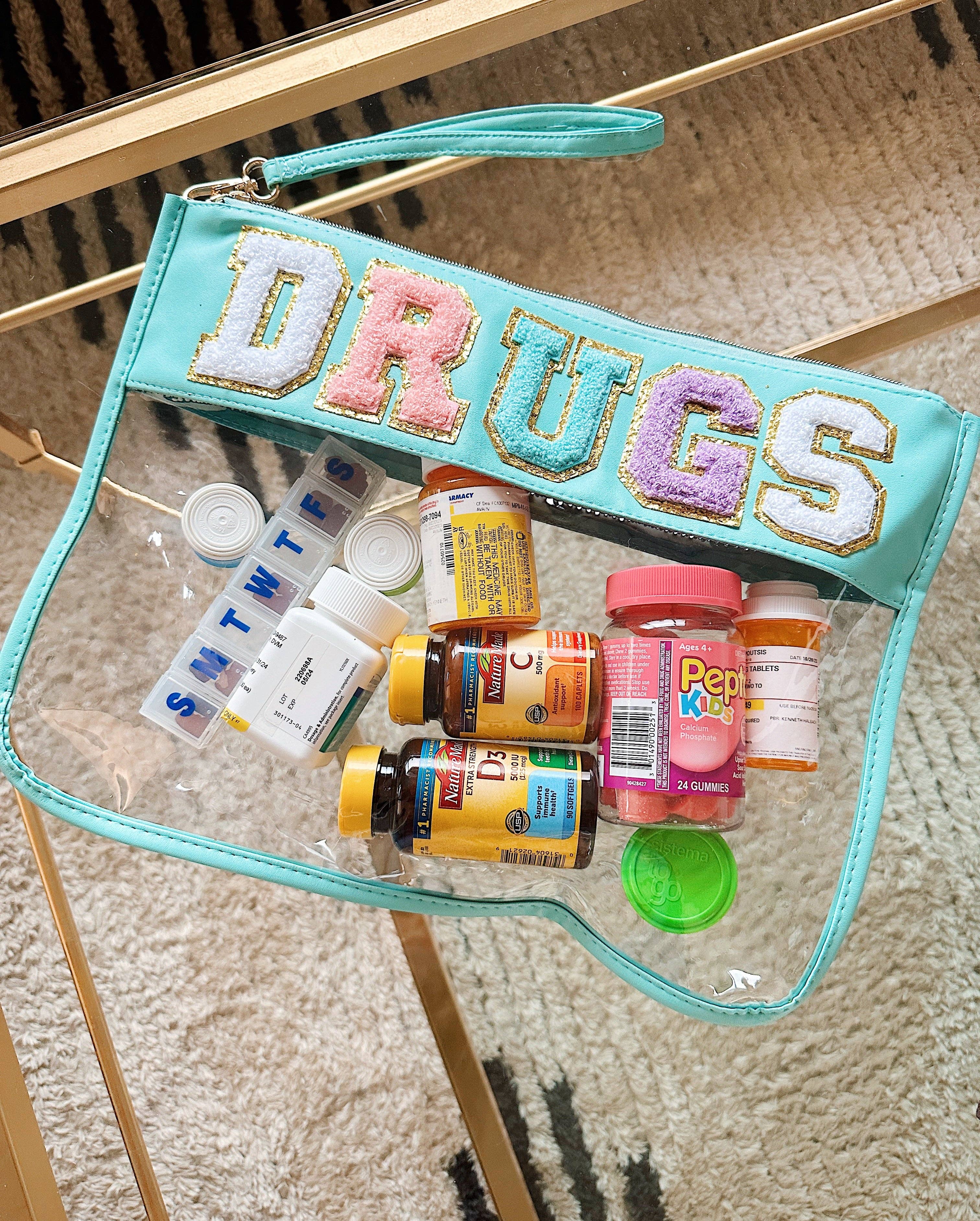 Zona Junkie - Wholesale Pouch - Women's - Chenille Letter Clear Organizer Bag - Extra Large3