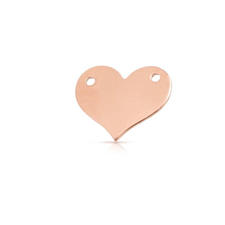 Plazko - Wholesale Individual Charm/Pendant - 14Kt Rose Gold Filled Blank Heart Connector 10.9x13mm - 2pcs/pack0