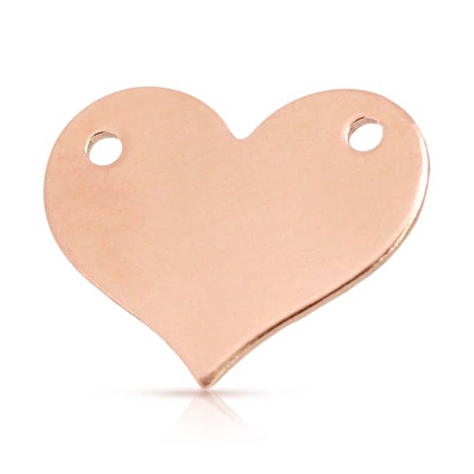 Connecteur Cœur Vierge en Or Rose 14Kt Rempli 10,9x13mm - 2pcs/pack pour la vente par Plazko