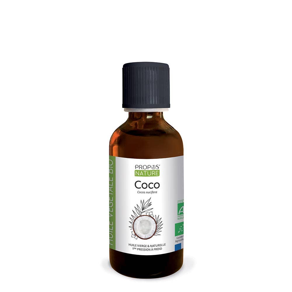 Propos'Nature - Venta al por mayor Aceites de baño/corporales - Aceite vegetal virgen de coco 50 ml, 100 ml, 500 ml0