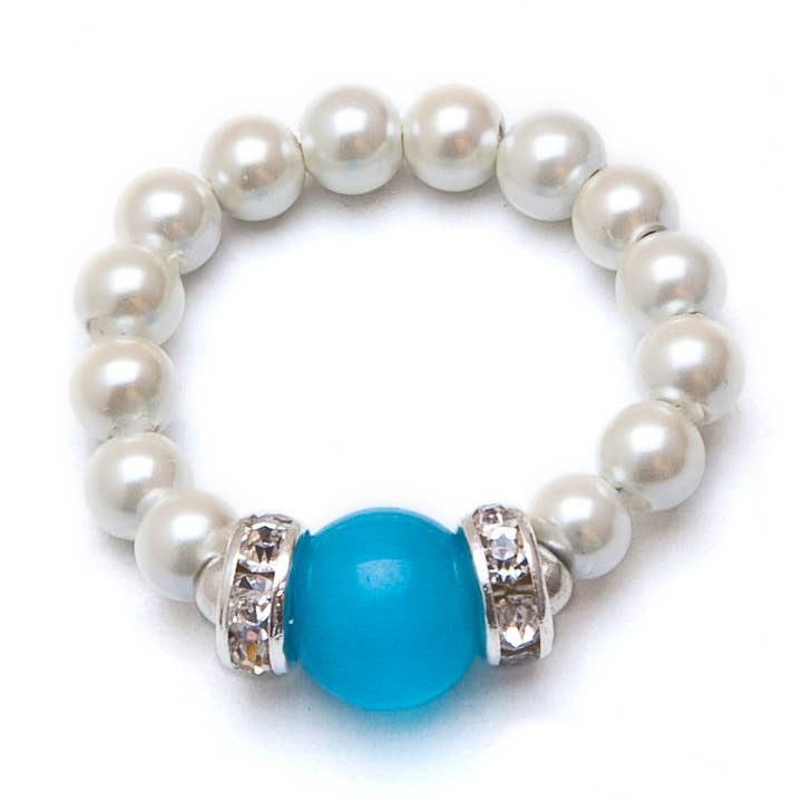 Anel Magnetrim Branco Olho de Gato Azul Claro por atacado de Magnehealth