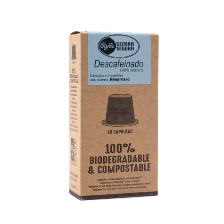 DECAFFEINATED CAPSULE 100% Compotable and biodegradable. for wholesale by CAFES SIERRA SEGURA SL