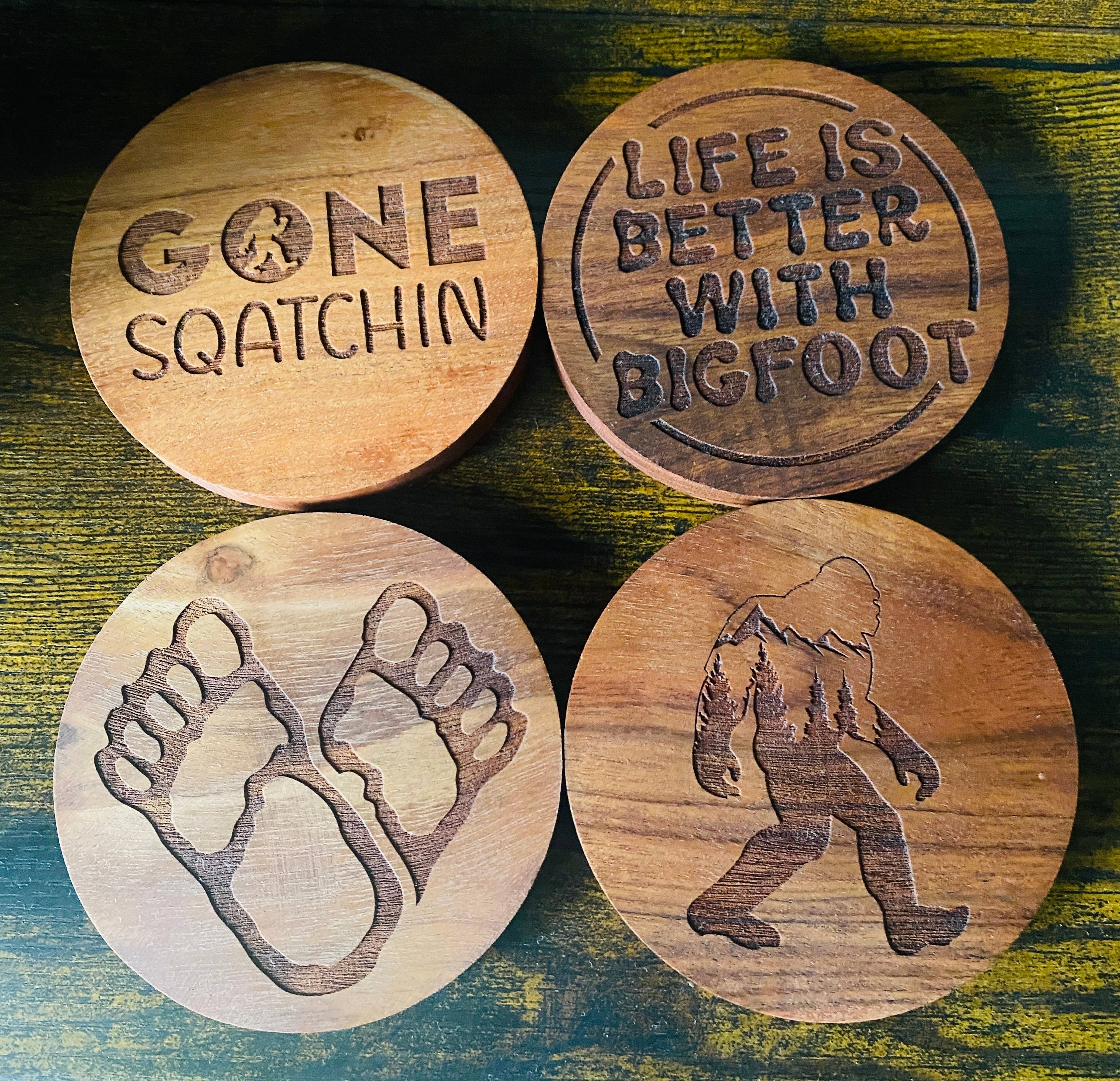 Oak & Willow - Wholesale Coasters - Bigfoot wooden Coasters0