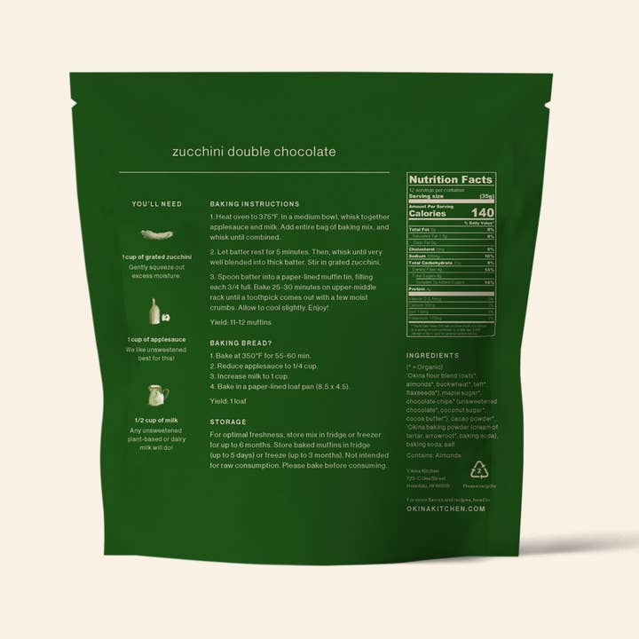 'Okina - Wholesale Muffin mix - 'Okina Zucchini Double Chocolate Muffin + Bread Mix (v, gf)3