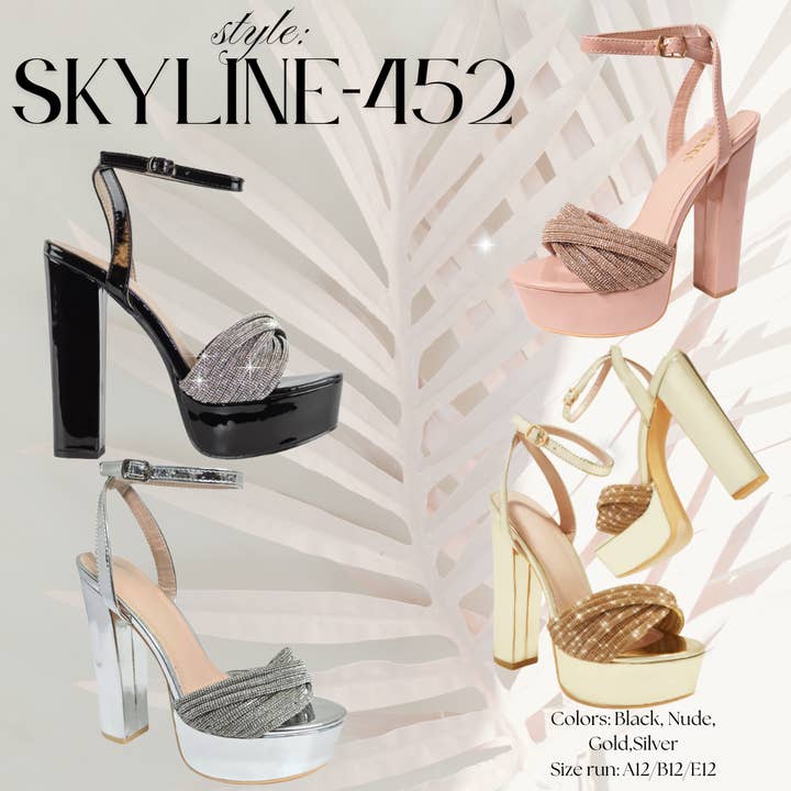 Skyline-452 Sandales à plateforme et strass pour femmes pour la vente par Pazzle
