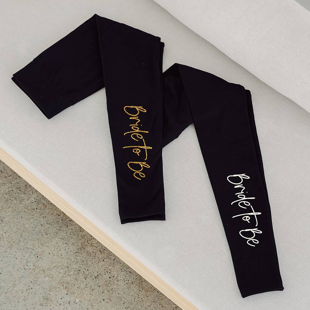 Weddingstar Inc. - Wholesale Fashion Leggings - Women's - Women’s Custom Printed Black Leggings - Bride To Be3