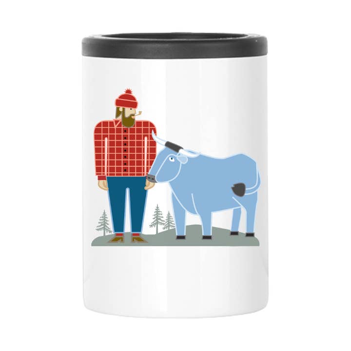 WS Geïsoleerde Blikkoeler | Klassieke Paul Bunyan + Babe voor wholesale door Creative Compass