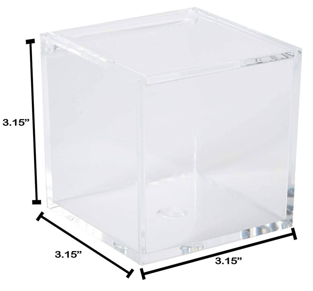 Hammont - Wholesale Gift Box - Clear Acrylic Boxes 4 Pack 3.15''X3.15''X3.15''3