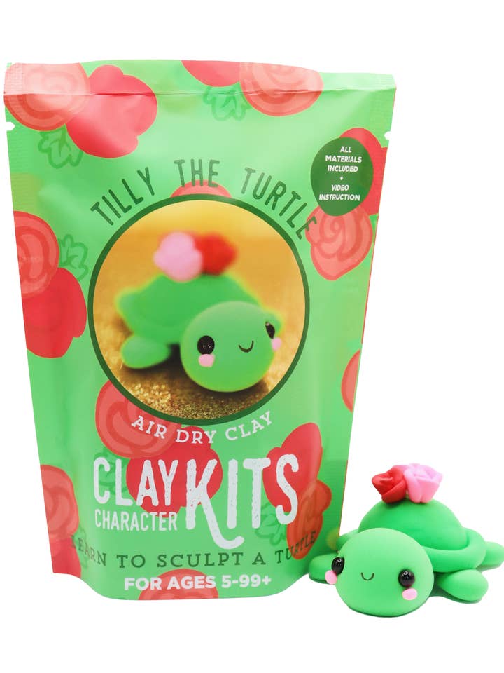Tilly the Turtle Air Dry Clay Kit | Arts & Craft Kit for wholesale by The Make Station | DIY Clay Kits