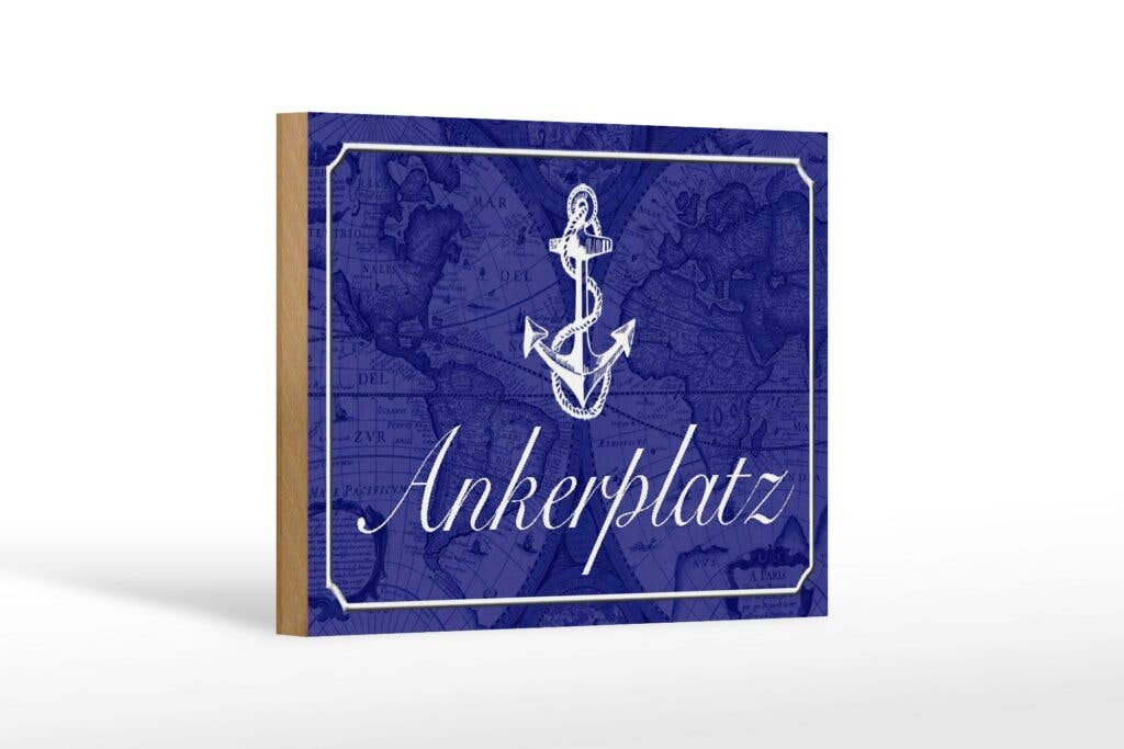 Femer - Wholesale Sign - Wooden sign saying 18x12 cm anchorage anchor sail boat decoration sign0