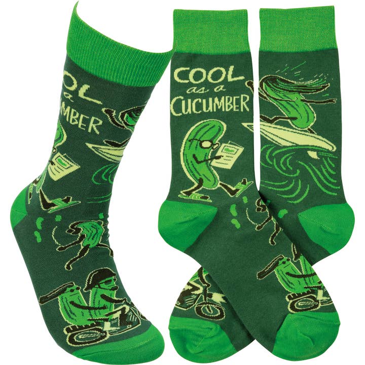 Primitives by Kathy - Wholesale Socks - Unisex - Cool As A Cucumber Socks