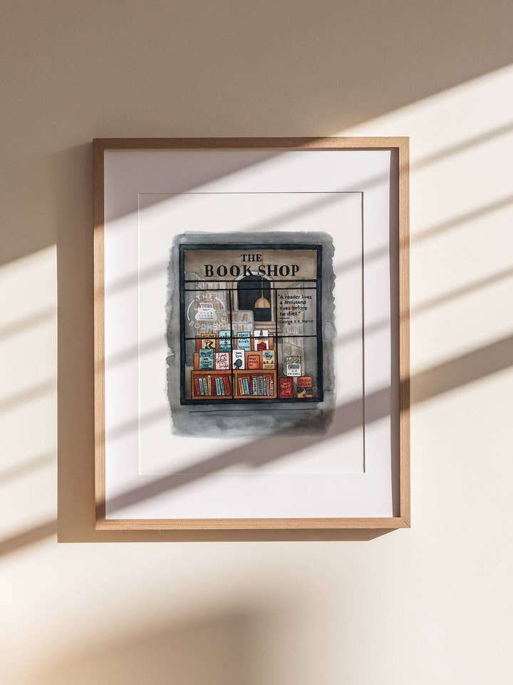 Bookstore Watercolor Print for wholesale by Summer Stokes