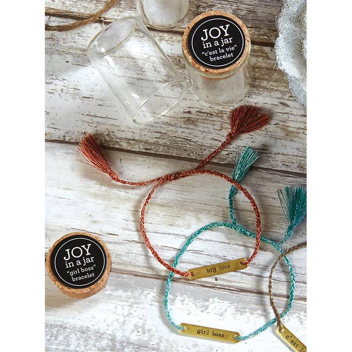 Santa Barbara Design Studio by Creative Brands - Wholesale Woven/Braided Bracelet - Joy In A Jar Bracelet - Girl Boss