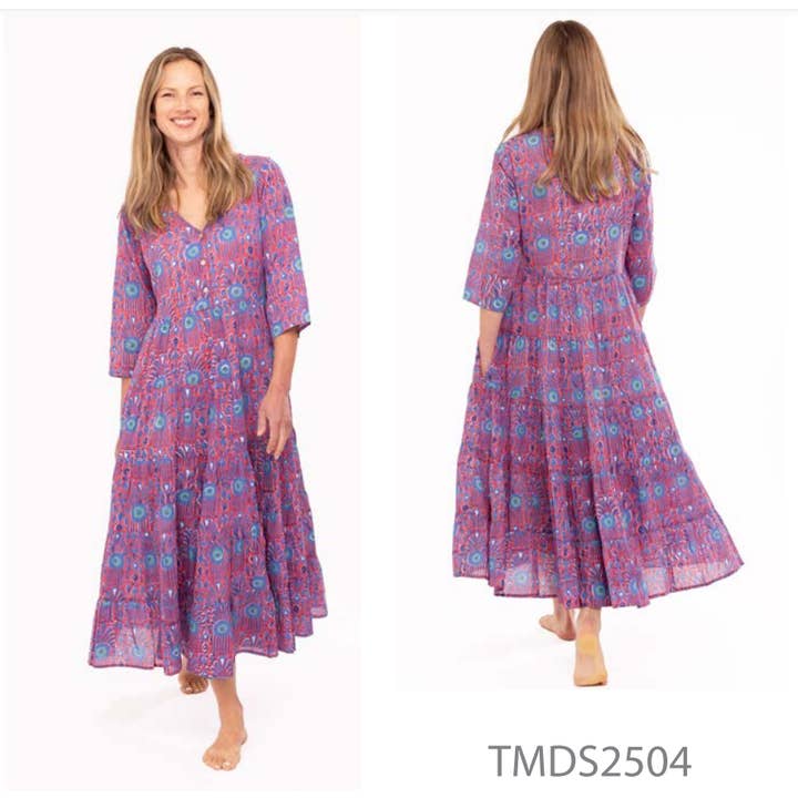 Vestido Maxi Tama - Algodão Puro - SS25 por atacado de Paisley & Pomegranate