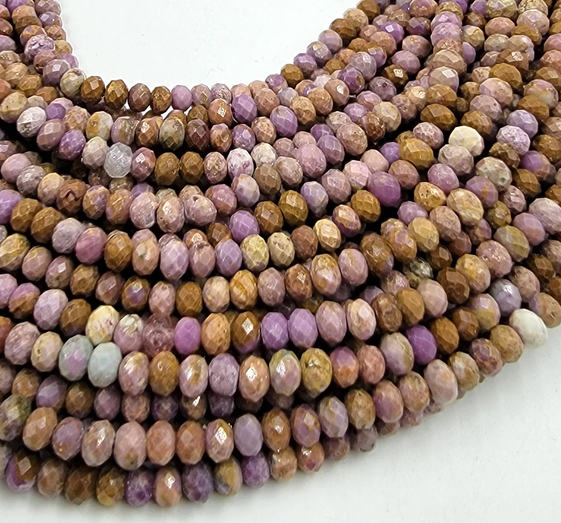 Beads Creation - Wholesale Beads - Phosphosiderite AAA Bead 4x3mm Faceted Rondelle Round PRP6261