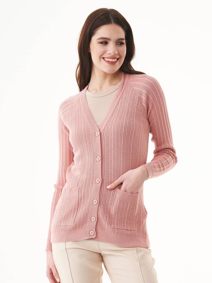 Cardigan af Bio-Bomuld med Knapper for engroshandel hos ORGANICATION