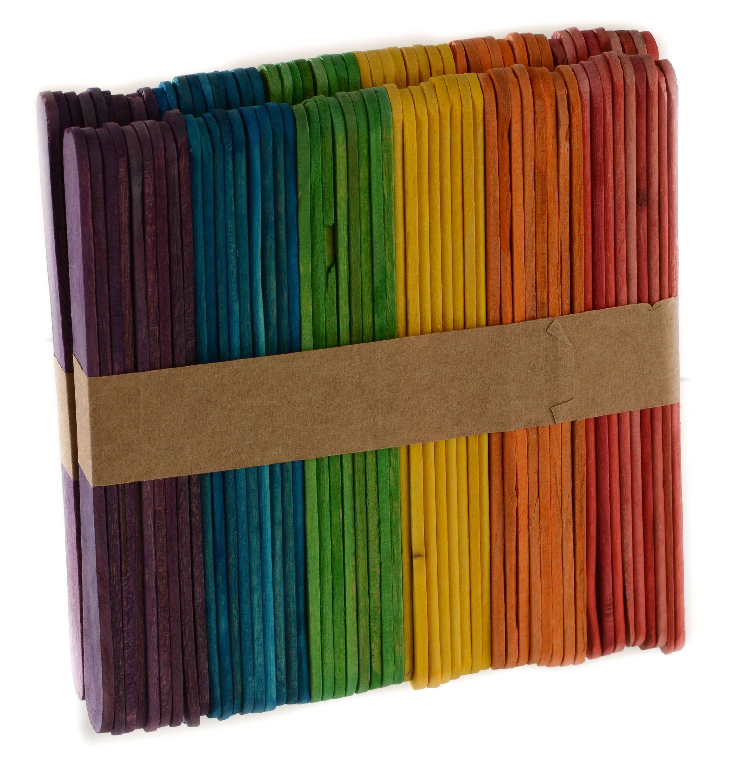 EcoQuality - Wholesale Craft Supplies - Multi Colored Wooden Craft Sticks - Great for Arts and Craft0