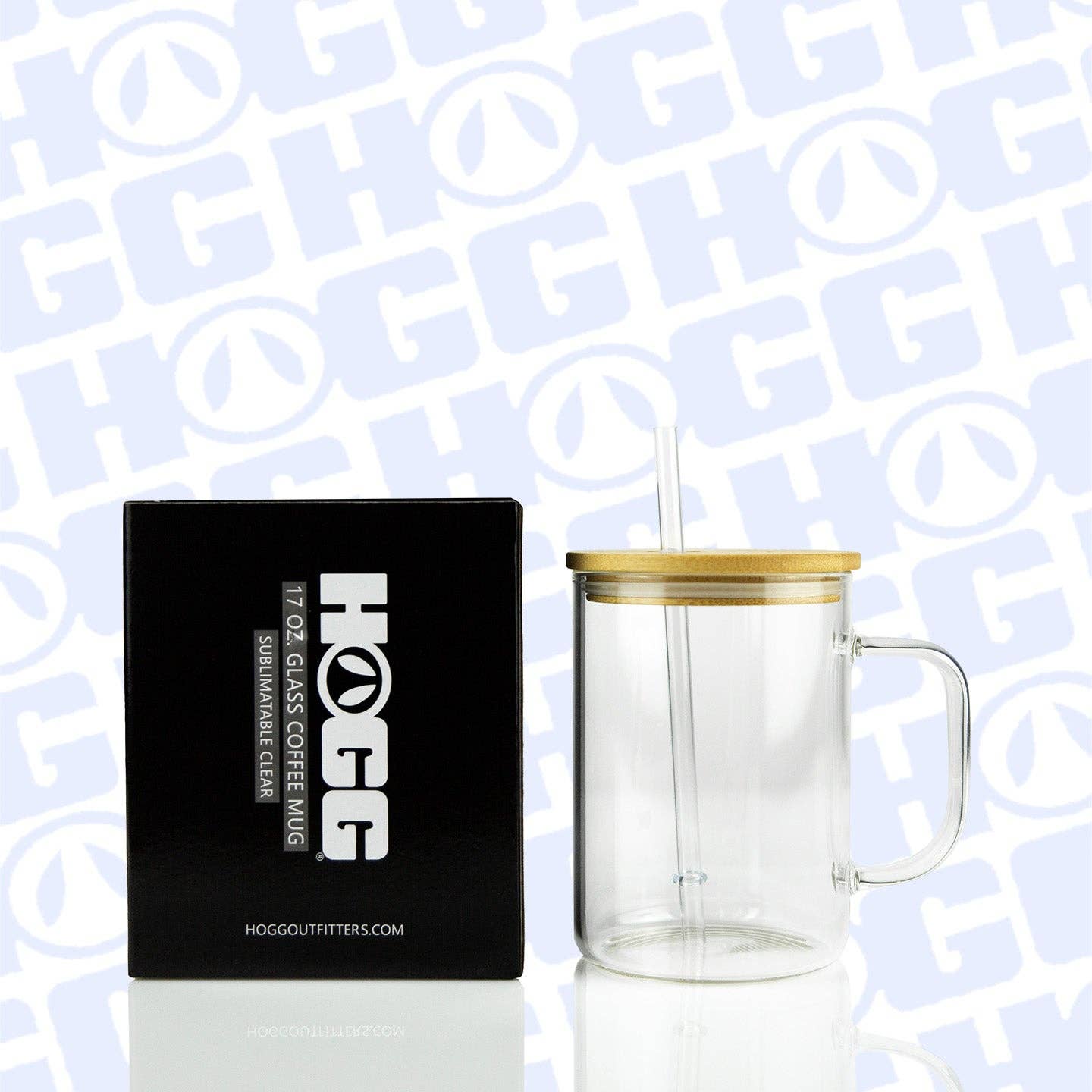 Hogg Outfitters - Wholesale Insulated Mug/Tumbler - 17oz SUBLIMATABLE GLASS COFFEE MUG - CLEAR1