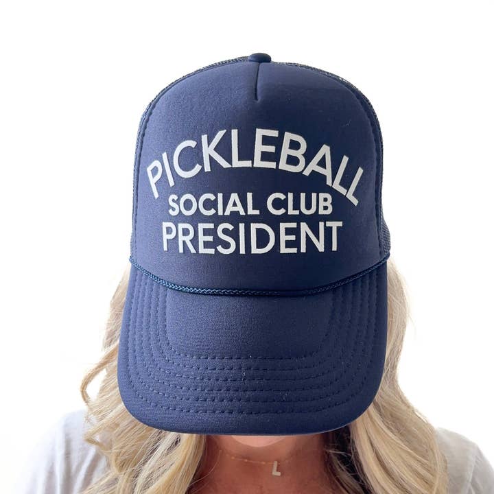 Pickleball Social Club President Mid Profile Trucker Hat for wholesale by The Après Allstars