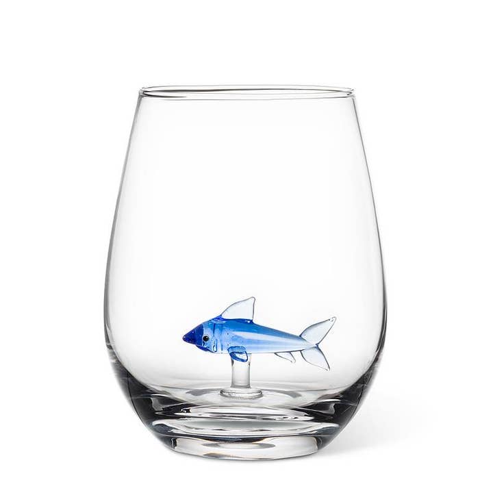 Copo de Vinho sem Pé com Ícone de Tubarão - 11,4 cm (590 ml) por atacado de Abbott