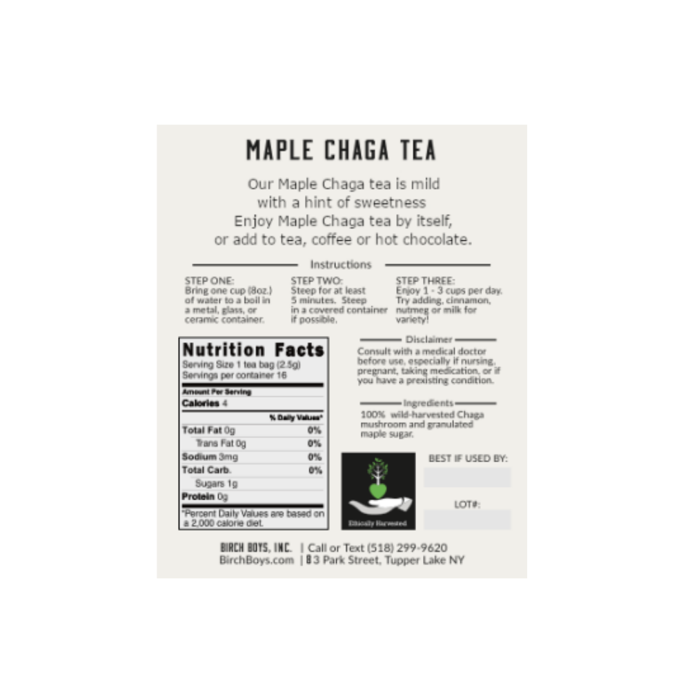 Birch Boys - Wholesale Tea Bags - Maple Chaga Tea Bags4