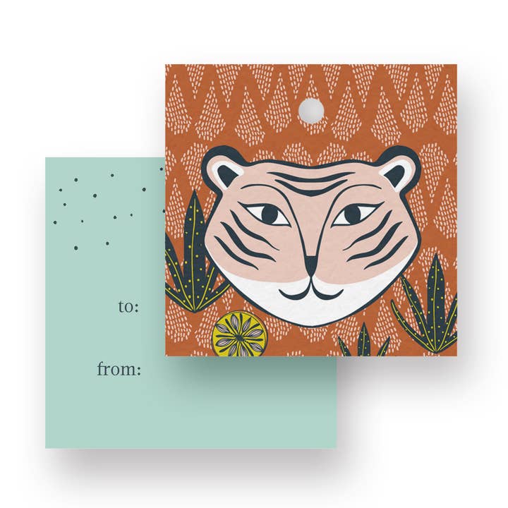 Mod Tiger Gift Tags – Modern Jungle Design (Set of 10) for wholesale by Amicreative
