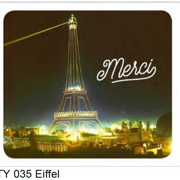 La Torre Eiffel de noche - Notas de agradecimiento en caja para venta al por mayor de The Retrospect Group Collection