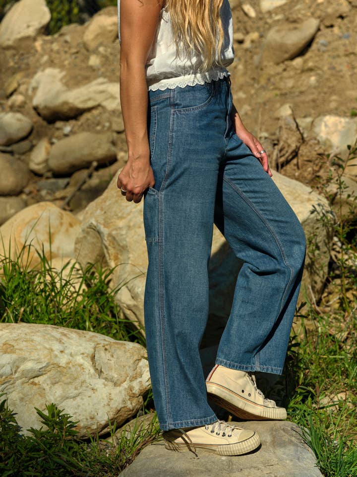 Vintage Indigo Truckie-jeans för wholesale på Faire