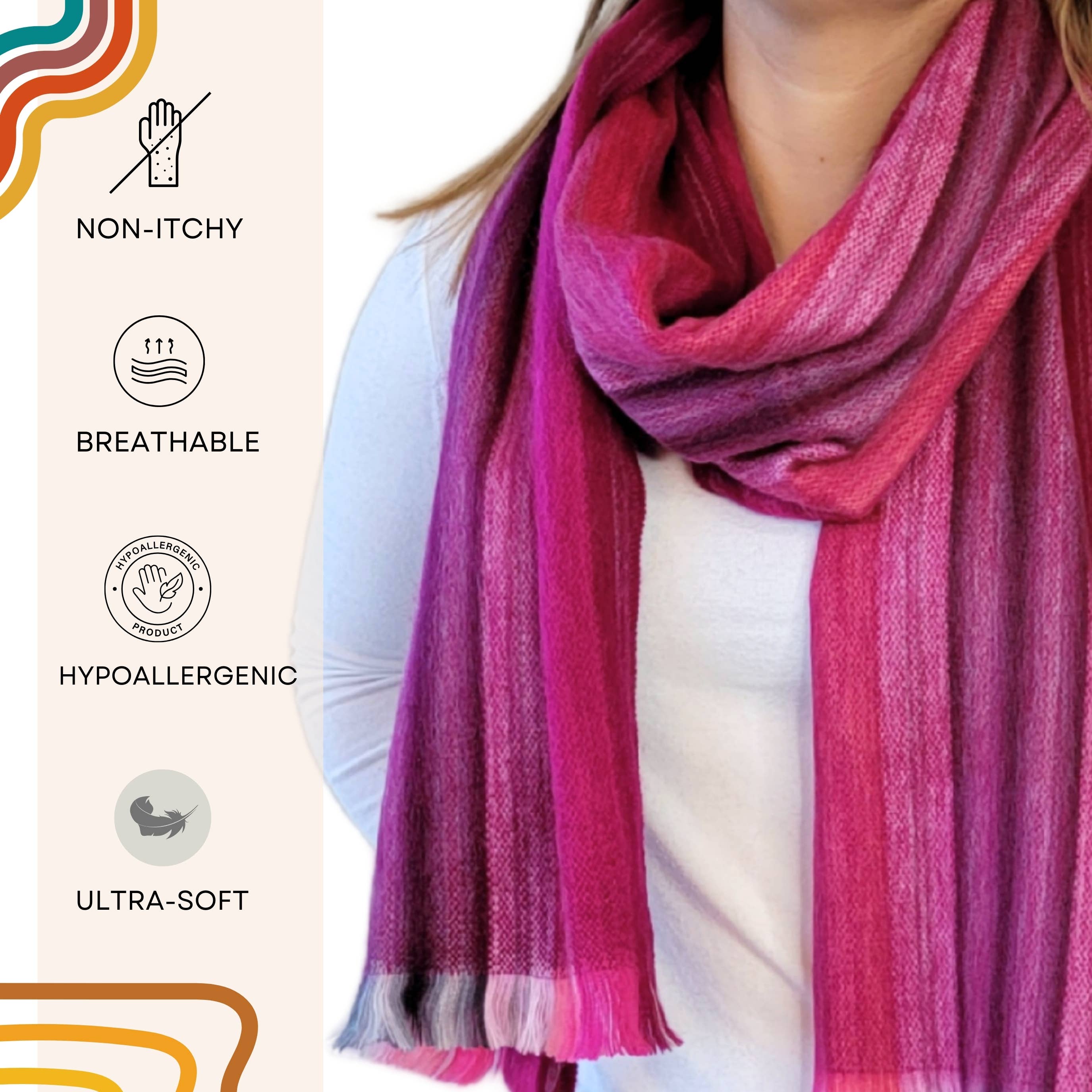 LATITUDE ZERO GOODS - Wholesale Scarf - Women's - Anita - Alpaca Wool Scarf1