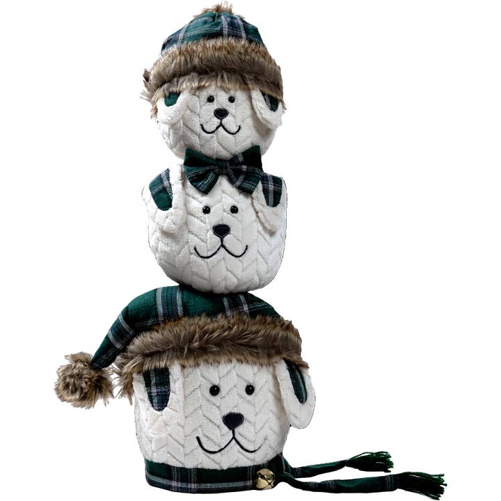 Christmas Canines - 25" Plush Stacked Dogs for wholesale by Pavilion