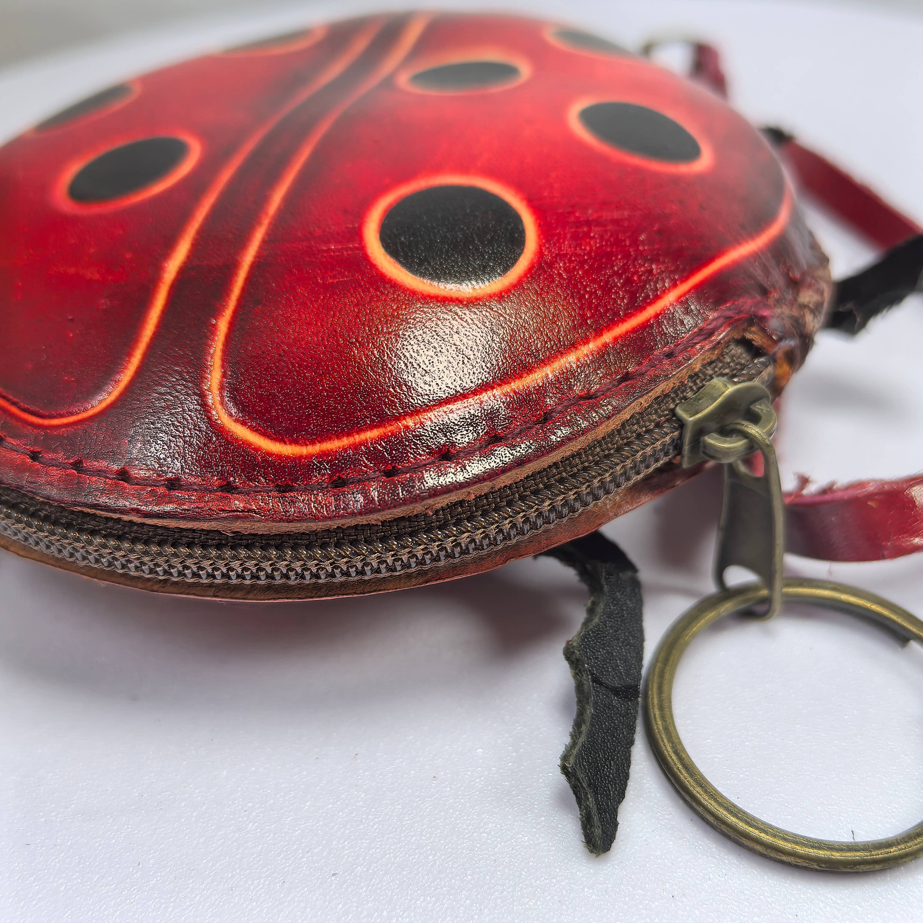 Sunflower Handmade leather inc – wholesale Coin purse – Women’s – Ladybug Wristlet Leather Coin Purse Wallet5