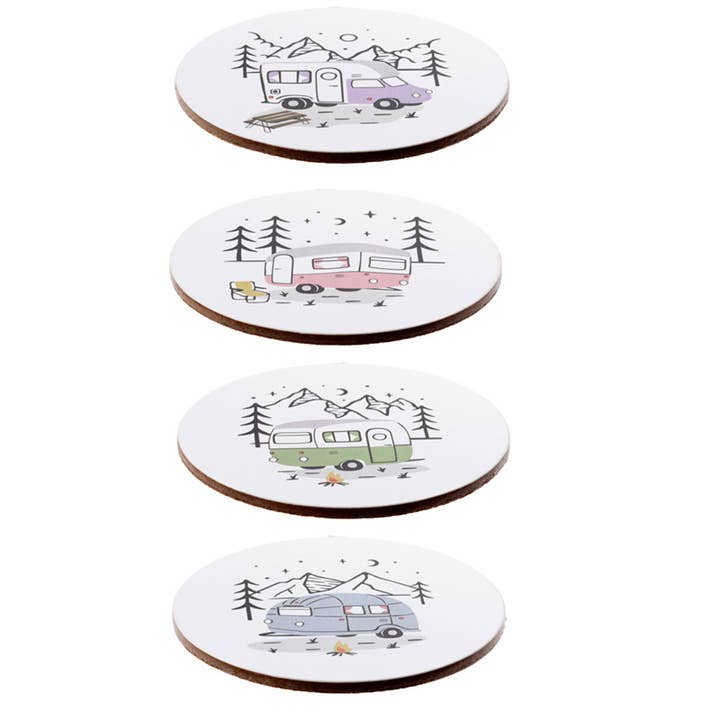 Puckator EU - Wholesale Coasters - Wildwood Caravan Set of 4 Cork Coasters1