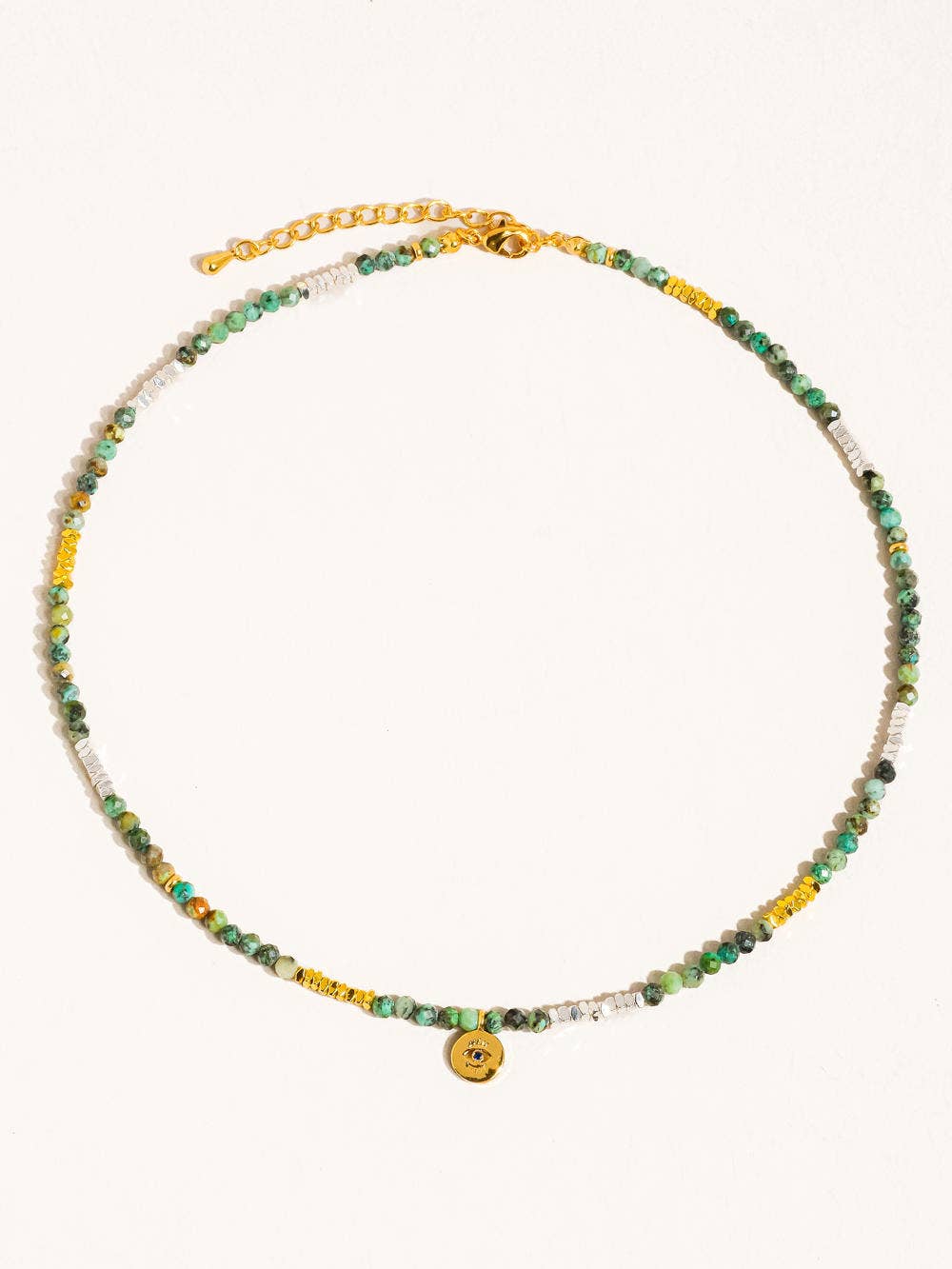 Lahina Green Boho Handmade Stone Eye Necklace for wholesale on Faire1