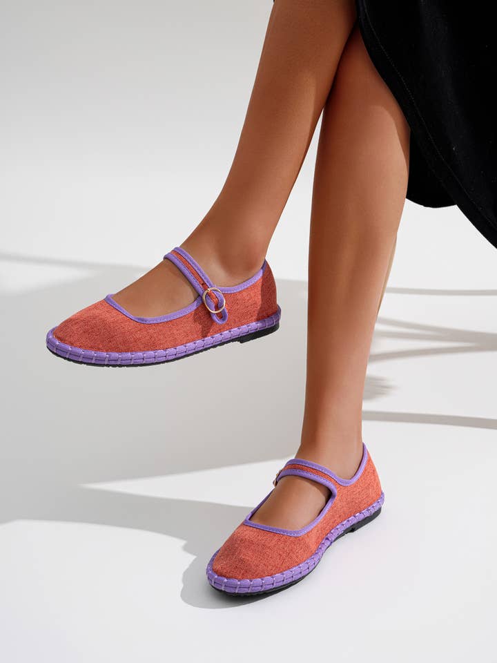 CEREZA - Wholesale Flats - Women's - Women Handmade Canvas Mary Jane Flat Shoes