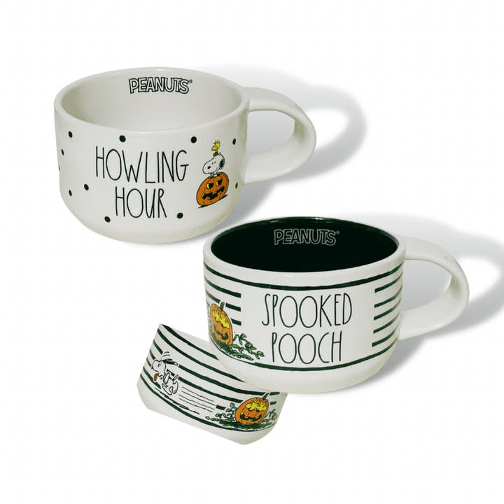 Nevsher Lior - Wholesale Pet Bowl - Cat/Dog - Rae Dunn x Peanuts Snoopy Dog Bowls | Coffee Mug Dog Bowls | Spooked Pooch | Howling Hour | Halloween Dog Bowls