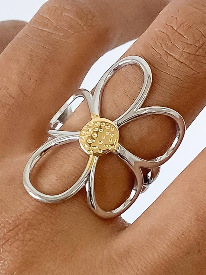 Isolde 18K Non-Tarnish Large Floral Ring for wholesale by Flânerie by MAIQ