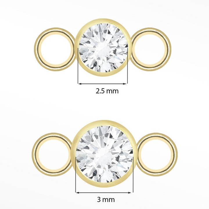 Conectores de bisel de diamante por atacado 14k Amarelo para Joalheria Permanente por atacado de Nina Wynn Pro Shop