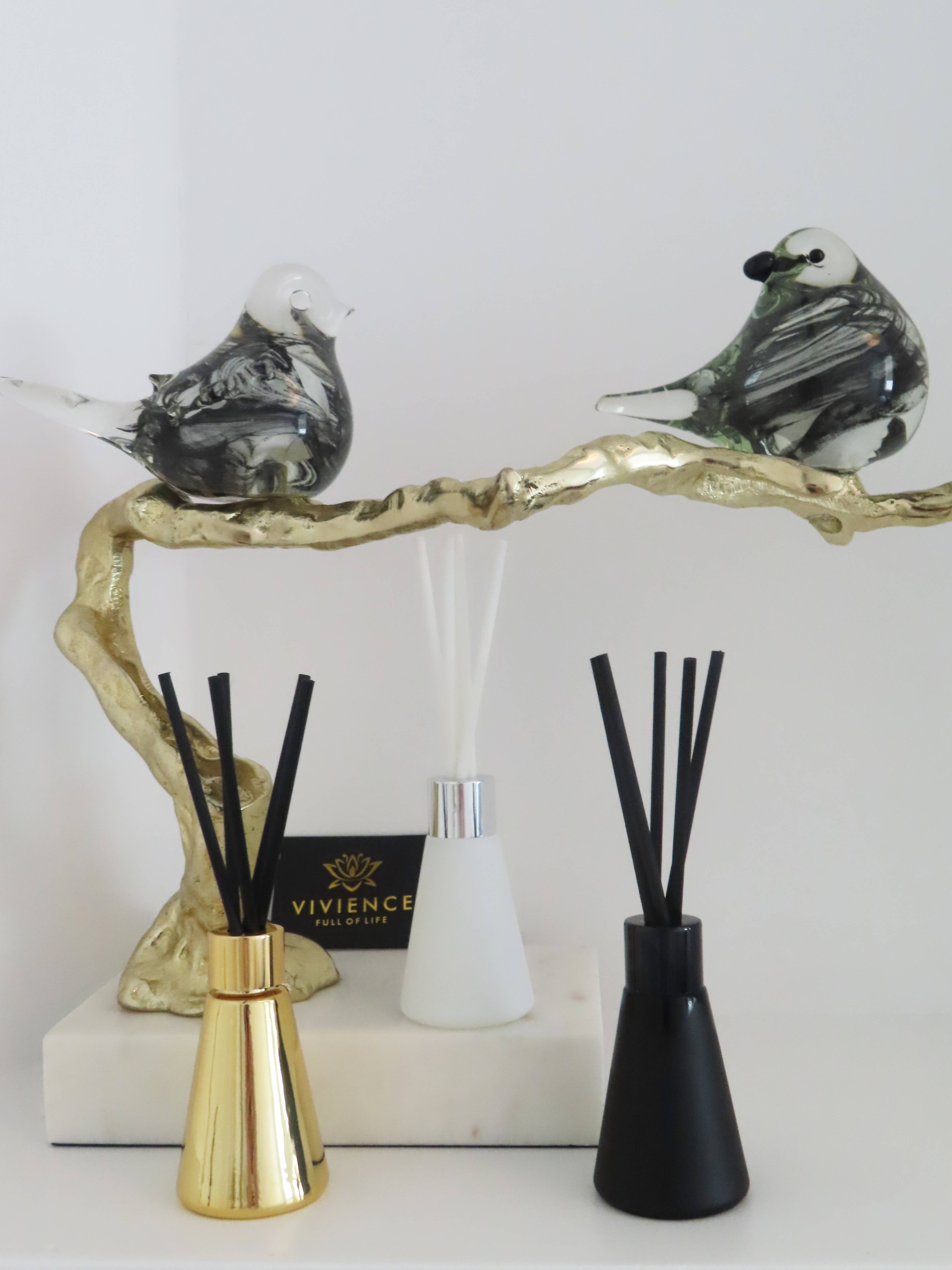 VIVIENCE - Wholesale Reed Diffuser - S/3 Diffusers- White/Black/Gold - Assorted Scents2