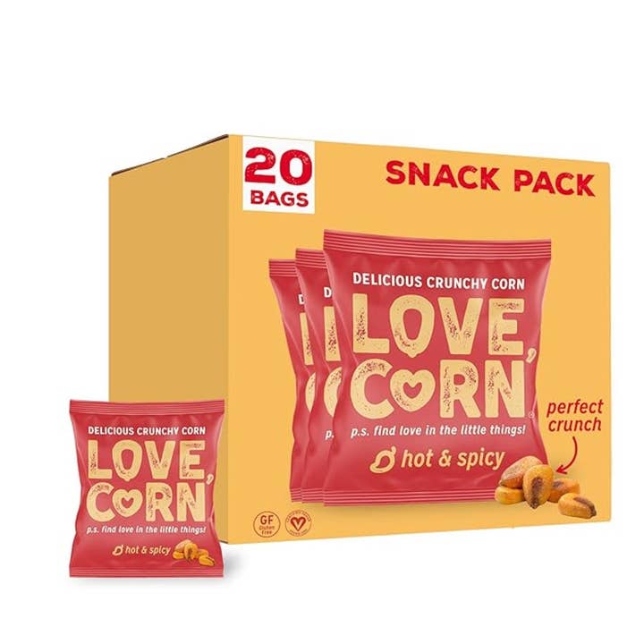 I Got Your Candy - Wholesale Puffed snack - Love Corn Hot & Spicy 0.7oz - 100ct