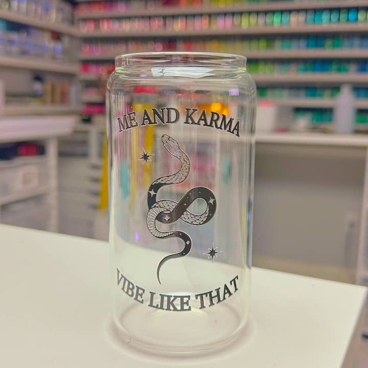 Crafting by Mayra - Wholesale Drinking Glass/Cup - Taylor Swift Me And Karma Vibe Like That Glass