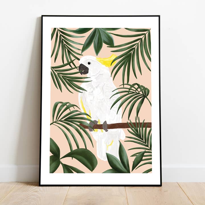Cockatoo Illustration Art Print for wholesale by Moonbean Designs