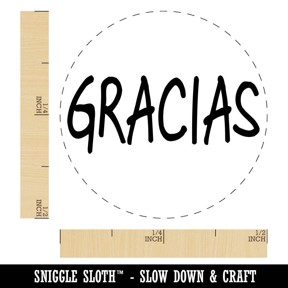 Sniggle Sloth - Wholesale Rubber/Decorative Stamp - Gracias Thank You Spanish Fun Text Rubber Stamp for Stamping Crafting Planners0
