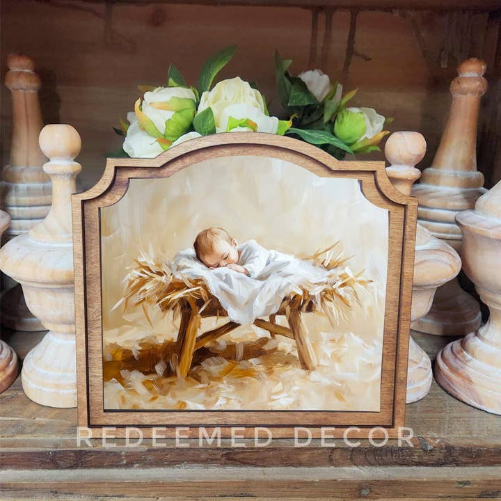 Redeemed Decor - Wholesale Decorative Tabletop Object - Provincial Manger Framed Art