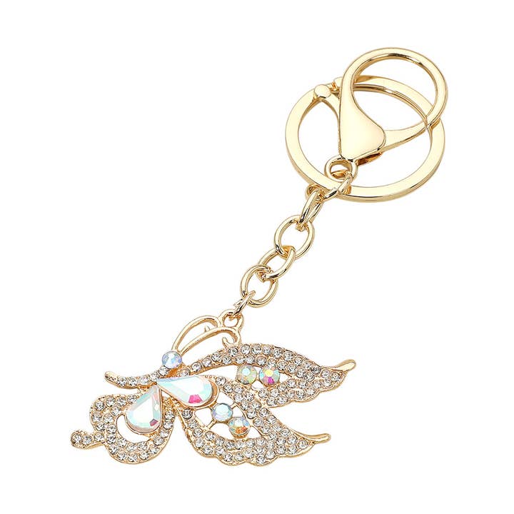 Sensibling Corp. - Wholesale Keychain – Women's - 12PCS - Sparkling Stone Paved Butterfly Keychains4