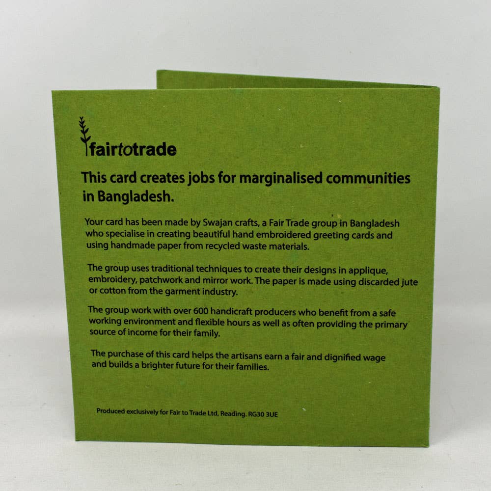 Fair to Trade Ltd - Wholesale Everyday greeting card - Hand Embroidered Greeting Card Fair Trade Countryside2