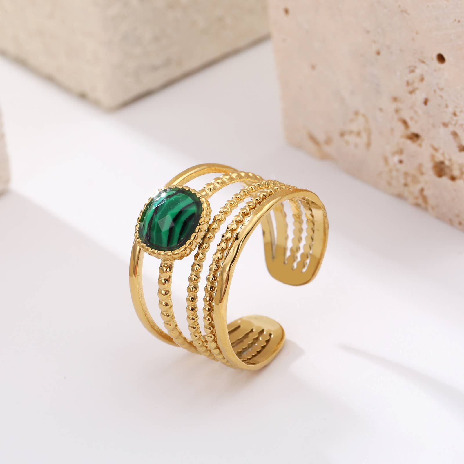 Lovelika - Wholesale Chain Ring - Bohemian stone ring - Lauren0