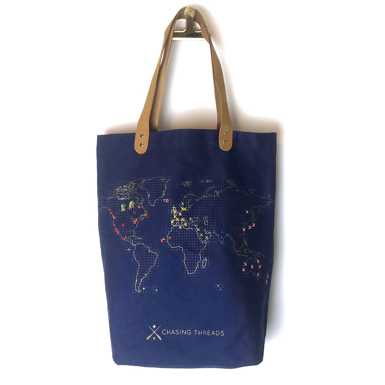 Chasing Threads - Wholesale Tote Bag - Unisex - Stitch Where You've Been Tote Bag Kit - Navy Cotton9