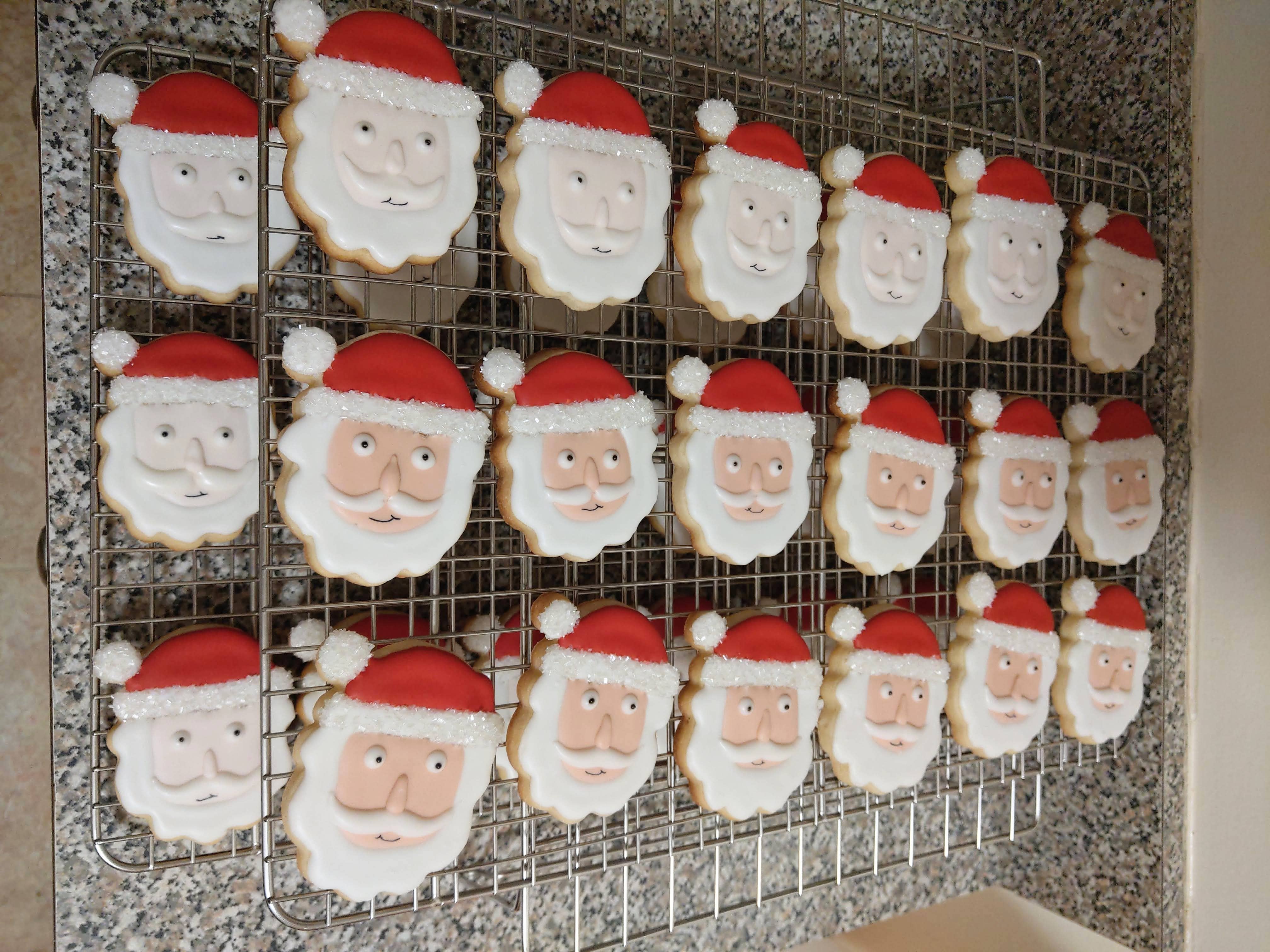 Wild Angel Treats, LLC - Wholesale Cookie - Christmas Santa Face Royal Icing Cookies3